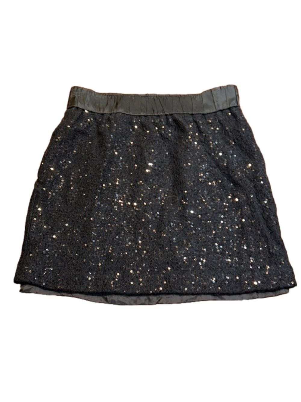 ANN TAYLOR LOFT Petites Black Sequins Skirt Size XXSP